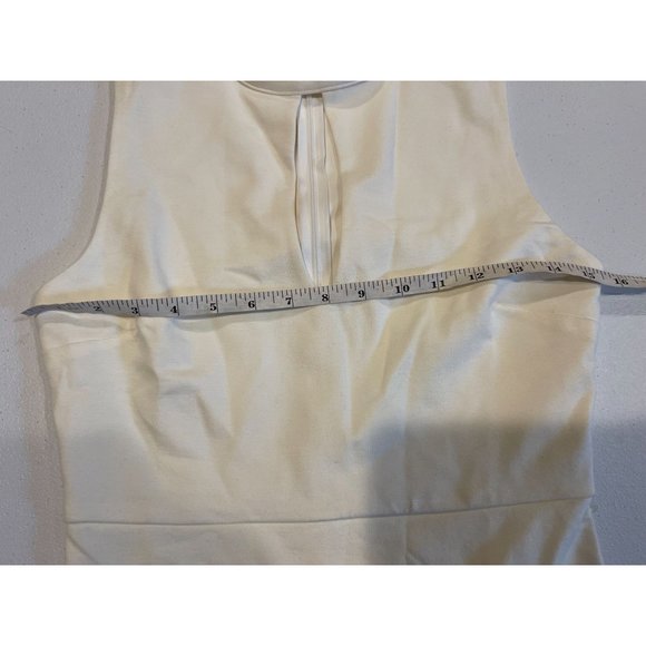 Lulu's Womens Bodycon Dress Front Keyhole Mock Neck Back Zip White Size Medium - Picture 8 of 12